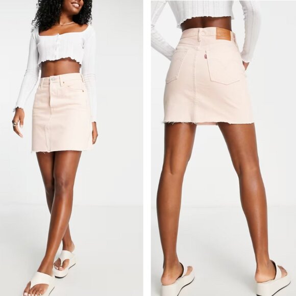Levi's Dresses & Skirts - Levi's Women's High Rise Deconstructed Iconic Mini Skirt in Pink Size 28